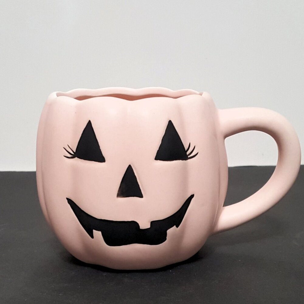 NEW RARE Celebrate It Light Pink Jack O Lantern Mug 16 Oz